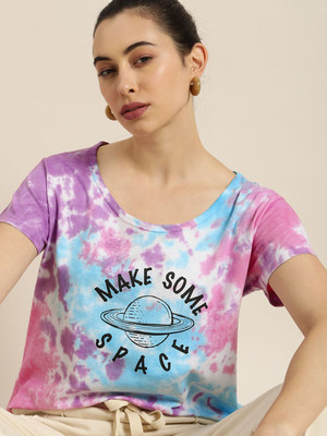 Moda Rapido Colorblock Women Scoop Neck Multicolor T-Shirt