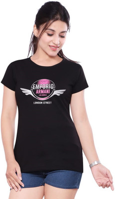 vax vax Graphic Print Women Round Neck Black T-Shirt