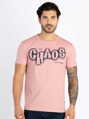 Status Quo Printed Men Round Neck Pink T-Shirt