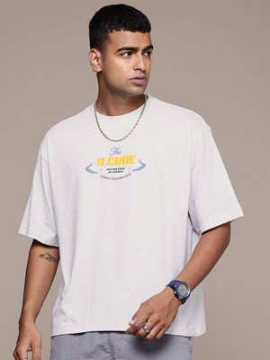 R.Code by The Roadster Life Co. Graphic Print Men Round Neck White T-Shirt