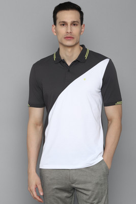 LOUIS PHILIPPE Printed Men Polo Neck Grey T-Shirt