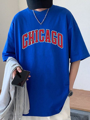 Cool Plus Printed Men Round Neck Blue T-Shirt
