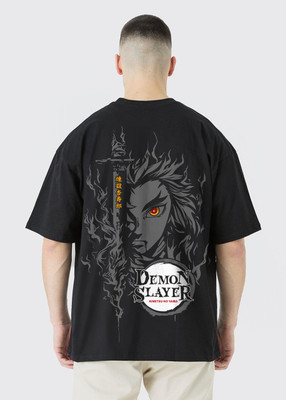 Pronk Printed Men Round Neck Black T-Shirt
