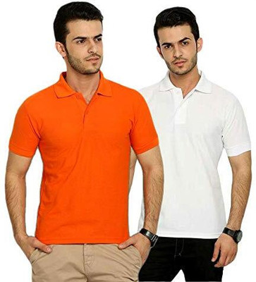 INKKR Solid Men Polo Neck Multicolor T-Shirt