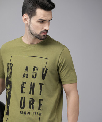 Roadster Graphic Print, Typography Men Round Neck Green T-Shirt