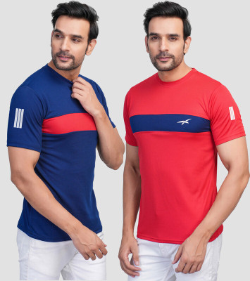 seri choice Striped Men Round Neck Blue, Red T-Shirt
