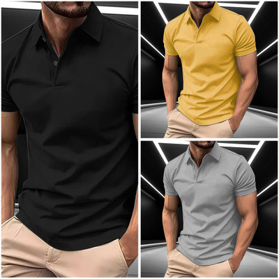 JAAPCLOTHING Solid Men Polo Neck Multicolor T-Shirt