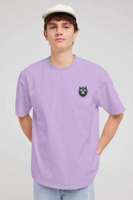 Dark Drive Printed Men Round Neck Purple T-Shirt