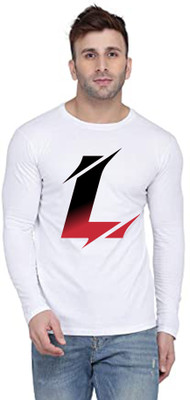 ALNIK Printed Men Round Neck White T-Shirt