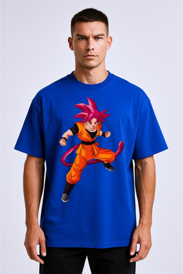 goodsign Printed Men Round Neck Blue T-Shirt