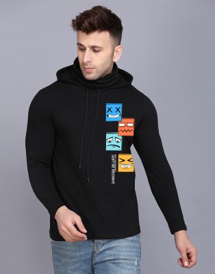 MINISTRY OF FRIENDS Printed Men Hooded Neck Black T-Shirt