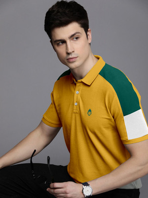 KRIPLA Colorblock Men Polo Neck Yellow T-Shirt