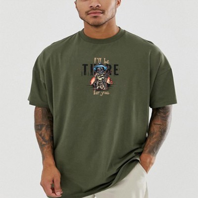 LAVISHOAK FASHION Printed Men Round Neck Dark Green T-Shirt