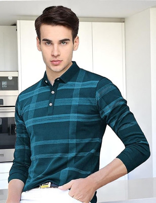Autna Printed Men Polo Neck Green T-Shirt