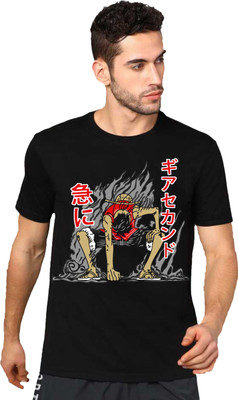 VIKCLIQUE Printed, Typography Men Round Neck Black T-Shirt