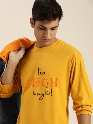 PP Vastram Typography Men Round Neck Yellow T-Shirt