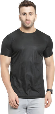 Sector Z Solid Men Round Neck Black T-Shirt