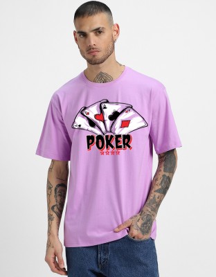 Veirdo Printed, Typography Men Round Neck Purple T-Shirt