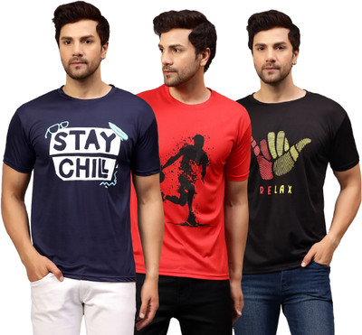 Garmin Graphic Print Men Round Neck Multicolor T-Shirt