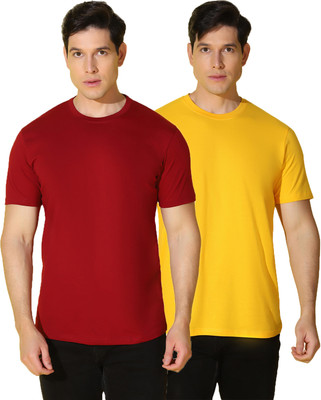 WOOSTRO Solid Men Round Neck Multicolor T-Shirt