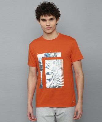 Allen Solly Graphic Print Men Round Neck Orange T-Shirt