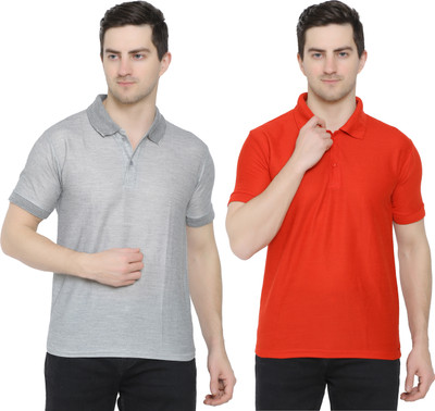 KEOTI Solid Men Polo Neck Red T-Shirt