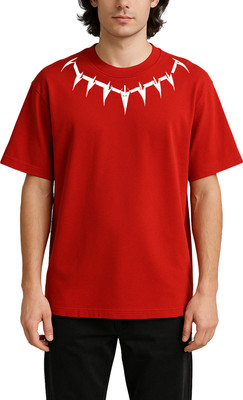 Buddy Collection Graphic Print Men Round Neck Red T-Shirt