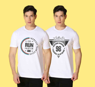 WOOSTRO Graphic Print Men Round Neck Multicolor T-Shirt