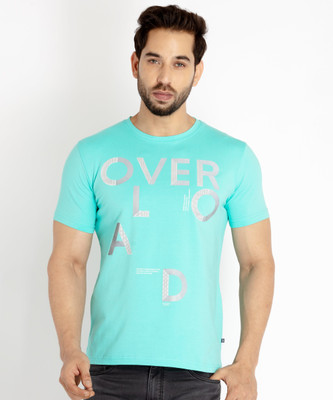 Status Quo Typography Men Round Neck Blue T-Shirt