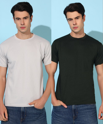 Christy World Solid Men Round Neck Multicolor T-Shirt