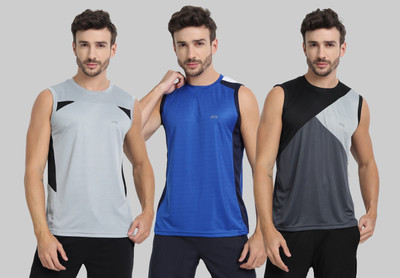 FTX Colorblock Men Round Neck Multicolor T-Shirt
