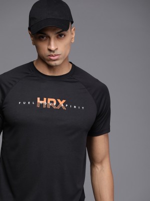 HRX by Hrithik Roshan Typography Men Round Neck Black T-Shirt