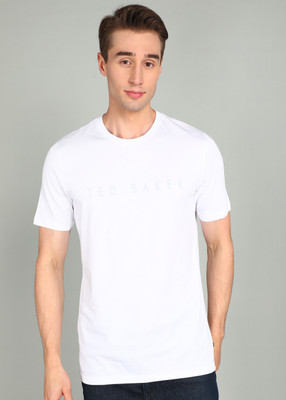 Ted Baker Solid Men Crew Neck White T-Shirt