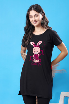 CORSICA Graphic Print Women Round Neck Black T-Shirt