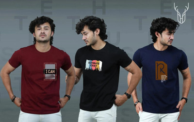t-hustler Graphic Print Men Round Neck Multicolor T-Shirt