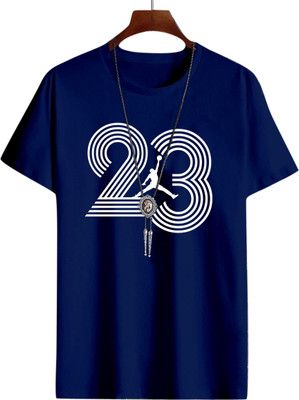 ANIRAV Printed Men Round Neck Blue T-Shirt