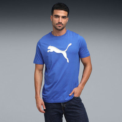 PUMA Printed Men Round Neck Blue T-Shirt