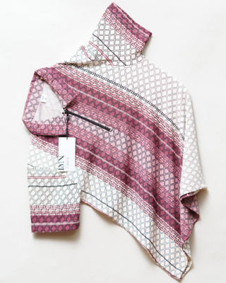 N AND J Printed Men Zip Neck Pink T-Shirt