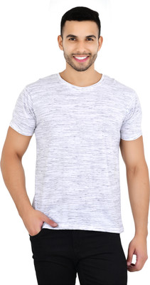 YUALIN CREATION Solid Men Round Neck White T-Shirt