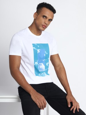 LEE Printed Men Round Neck White T-Shirt