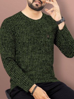 VeBNoR Printed Men Round Neck Green T-Shirt