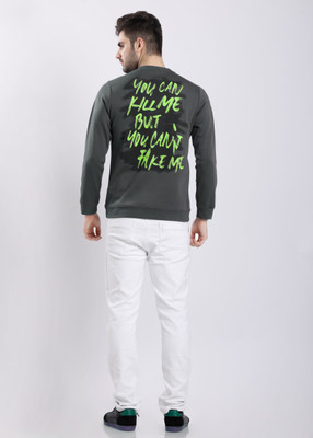 HIGHTRIBE Printed Men Round Neck Grey T-Shirt
