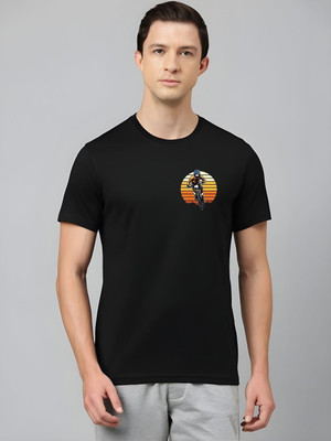 SZN Graphic Print Men Round Neck Black T-Shirt
