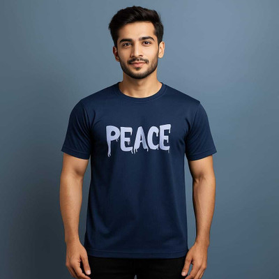 Shivholic fashion Graphic Print, Printed Men Round Neck Blue T-Shirt