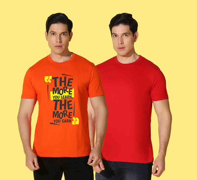 WOOSTRO Typography Men Round Neck Multicolor T-Shirt