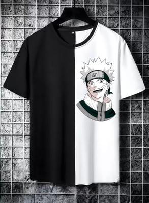 clickwell Colorblock Men Round Neck Black, White T-Shirt
