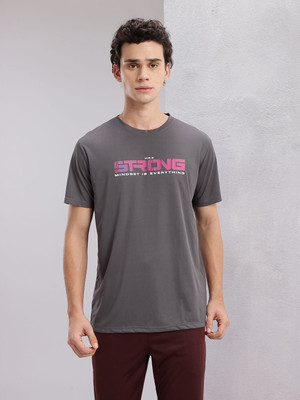 HRX by Hrithik Roshan Printed Men Round Neck Grey T-Shirt