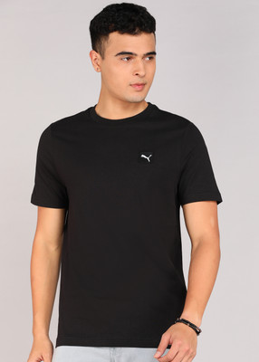 PUMA Solid Men Crew Neck Black T-Shirt