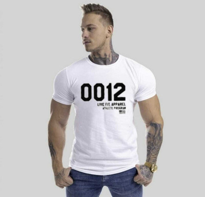 SPOWEARY Printed Men Round Neck White T-Shirt