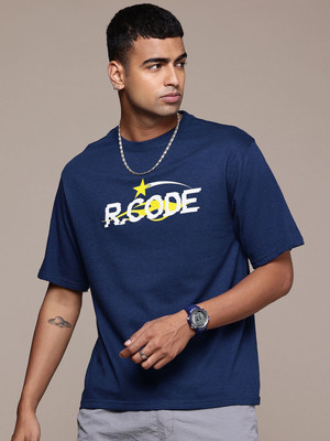 R.Code by The Roadster Life Co. Graphic Print Men Round Neck Blue T-Shirt